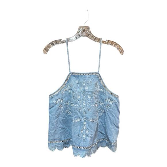 American Eagle Outfitters Tops - American Eagle Denim Embroidered Tank